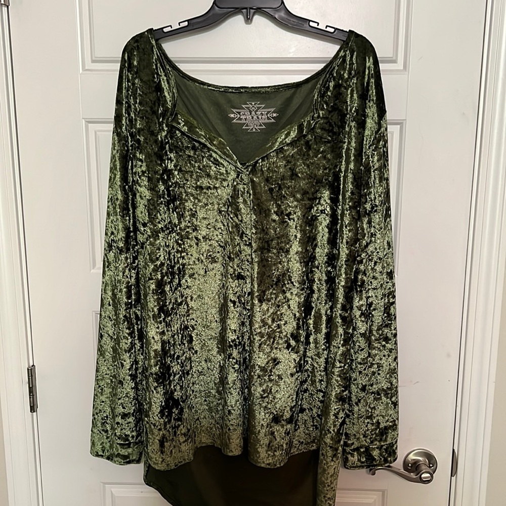 Green Velvet Top